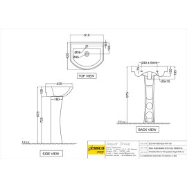 Wall Hung Basin with Full Pedestal