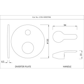 Exposed Parts Kit of Single Lever Divertor