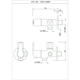 2-Way Angular Stop Cock