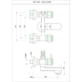 Wall Mixer with Telephone Shower Arrangement only