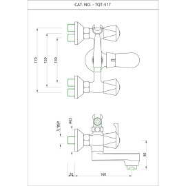 Wall Mixer with Telephone Shower Arrangement only