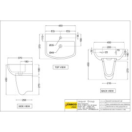 Wall Hung Basin with Half Pedestal