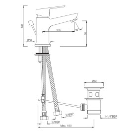 Single Lever Basin Mixer with Popup Waste