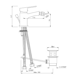 Single Lever 1-Hole Bidet Mixer