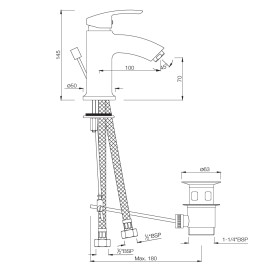 Single Lever Basin Mixer with Popup Waste