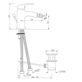 Single Lever 1-Hole Bidet Mixer