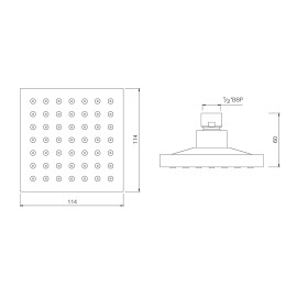 Square Shape Single Flow Overhead Shower