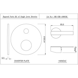 Exposed Parts Kit of Single Lever Diverter