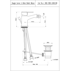 Single Lever 1-Hole Bidet Mixer