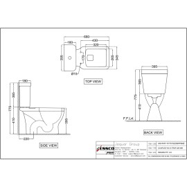 Bowl with Cistern for Coupled WC