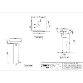 Wall Hung Basin with Full Pedestal