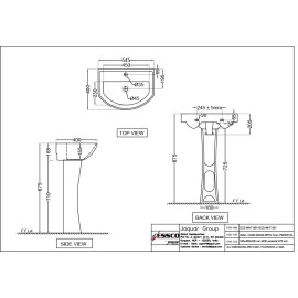 Wall Hung Basin with Full Pedestal