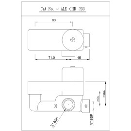 Concealed Body for Single Lever Basin Mixer Wall Mounted