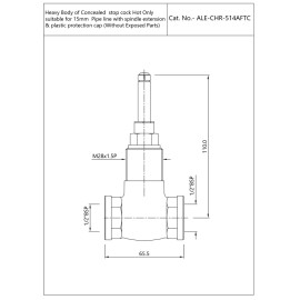 Heavy body of concealed stop cock suitable for 15mm Pipe line