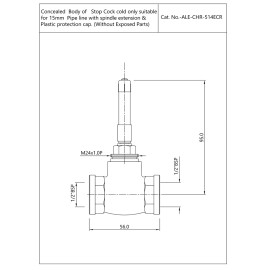 Concealed Body of stop cock Cold Only suitable for 15mm Pipe line