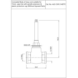 Concealed Body of stop cock suitable for 15mm Pipe line