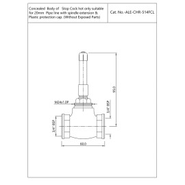 Concealed Body of stop cock Hot Only suitable for 15mm Pipe line