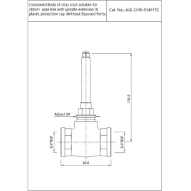 Concealed Body of stop cock suitable for 20mm Pipe line