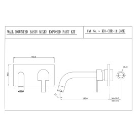 Exposed Part Kit of Single Lever Basin Mixer Wall Mounted